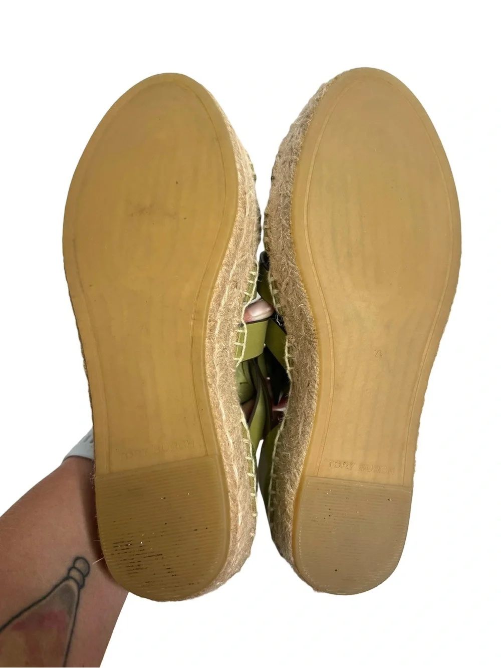 Tory Burch | Fisherman Studded Platform Espadrille in Pistachio Green 7.5